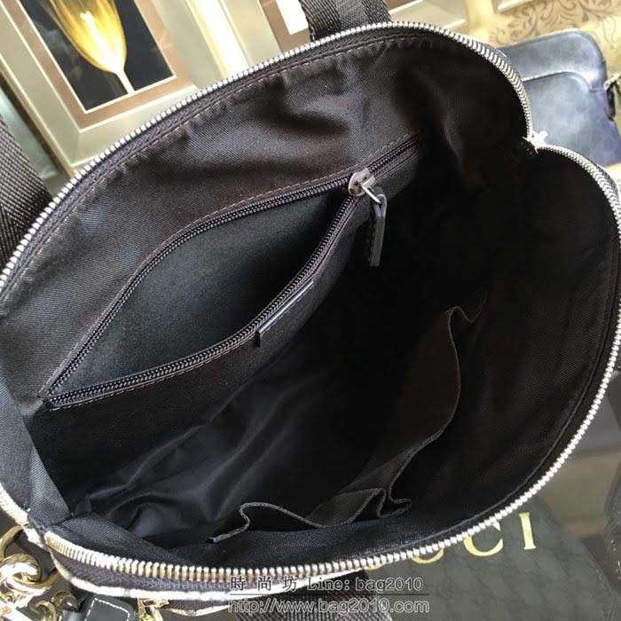 GUCCI 古馳男包 新款 854362 Gucci專用進口雙G防水料配頭層牛皮 中號 男士手提包